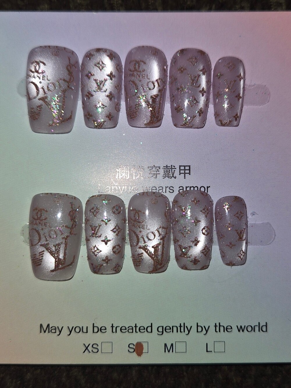 Luxury Fashion Designer Logo Handmade Press On Nails